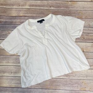 Sanctuary Breezy Linen Blend Peasant Top Chalk size M